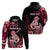 Personalised New Zealand Maori Taniwha Hoodie Silver Fern Red Version