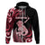 Personalised New Zealand Maori Taniwha Hoodie Silver Fern Red Version