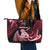 New Zealand Maori Taniwha Leather Tote Bag Silver Fern Red Version