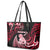 New Zealand Maori Taniwha Leather Tote Bag Silver Fern Red Version