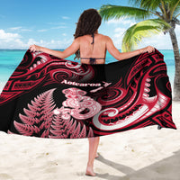 New Zealand Maori Taniwha Sarong Silver Fern Red Version