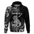 Personalised New Zealand Maori Taniwha Hoodie Silver Fern Black Version