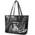 New Zealand Maori Taniwha Leather Tote Bag Silver Fern Black Version