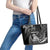 New Zealand Maori Taniwha Leather Tote Bag Silver Fern Black Version