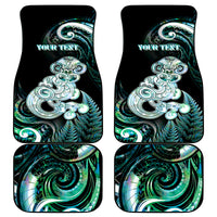 Personalised New Zealand Maori Taniwha Car Mats Silver Fern Paua Shell Version