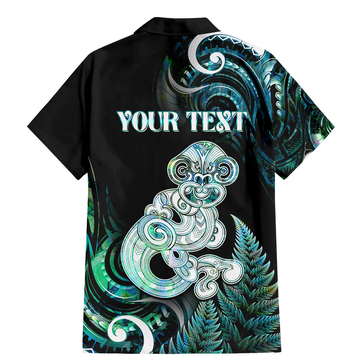 Personalised New Zealand Maori Taniwha Family Matching Mermaid Dress and Hawaiian Shirt Silver Fern Paua Shell Version LT05 - Polynesian Pride