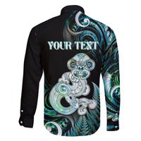 Personalised New Zealand Maori Taniwha Family Matching Mermaid Dress and Hawaiian Shirt Silver Fern Paua Shell Version LT05 - Polynesian Pride