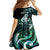 Personalised New Zealand Maori Taniwha Family Matching Short Sleeve Bodycon Dress and Hawaiian Shirt Silver Fern Paua Shell Version