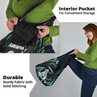 New Zealand Maori Taniwha Grocery Bag Silver Fern Paua Shell Version