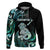 Personalised New Zealand Maori Taniwha Hoodie Silver Fern Paua Shell Version