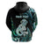 Personalised New Zealand Maori Taniwha Hoodie Silver Fern Paua Shell Version