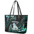 New Zealand Maori Taniwha Leather Tote Bag Silver Fern Paua Shell Version