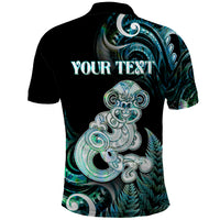 Personalised New Zealand Maori Taniwha Polo Shirt Silver Fern Paua Shell Version
