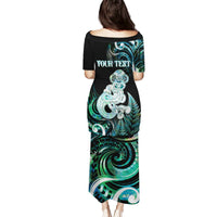 Personalised New Zealand Maori Taniwha Puletasi Silver Fern Paua Shell Version LT05 - Polynesian Pride