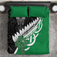 New Zealand And Ireland Rugby Bedding Set Silver Fern With Celtic Cross