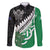 New Zealand And Ireland Rugby Custom Family Matching Long Sleeve Bodycon Dress and Hawaiian Shirt Silver Fern With Celtic Cross