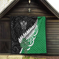 New Zealand And Ireland Rugby Quilt Silver Fern With Celtic Cross