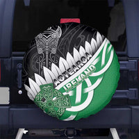 New Zealand And Ireland Rugby Spare Tire Cover Silver Fern With Celtic Cross