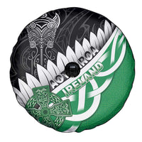 New Zealand And Ireland Rugby Spare Tire Cover Silver Fern With Celtic Cross