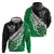 New Zealand And Ireland Rugby Custom Zip Hoodie Silver Fern With Celtic Cross
