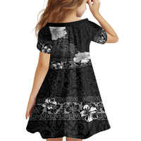 Hawaii Hibiscus With Black Polynesian Pattern Family Matching Long Sleeve Bodycon Dress and Hawaiian Shirt LT05 - Polynesian Pride