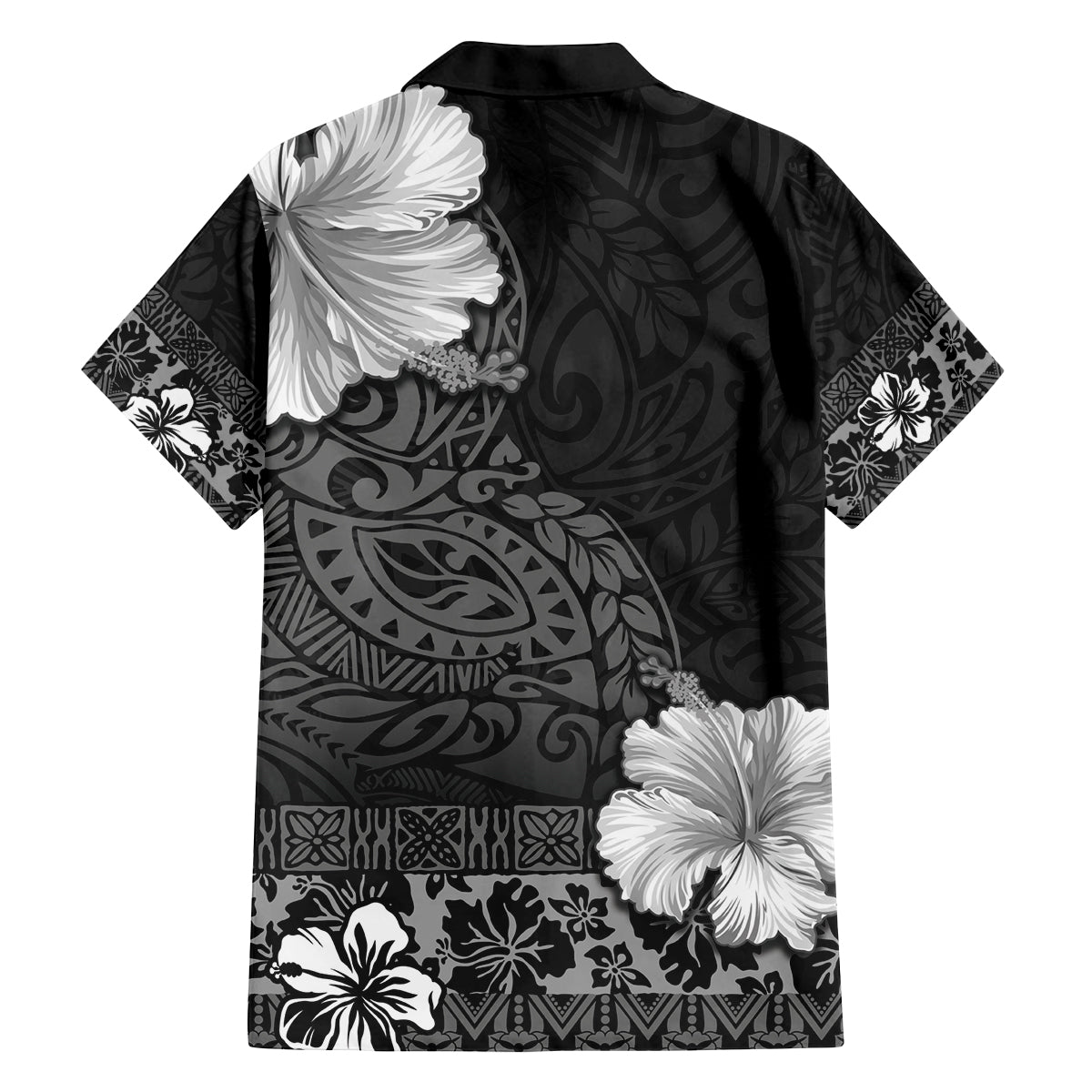 Hawaii Hibiscus With Black Polynesian Pattern Family Matching Long Sleeve Bodycon Dress and Hawaiian Shirt LT05 - Polynesian Pride
