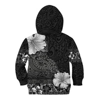 Hawaii Hibiscus With Black Polynesian Pattern Kid Hoodie