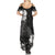 Hawaii Hibiscus With Black Polynesian Pattern Summer Maxi Dress