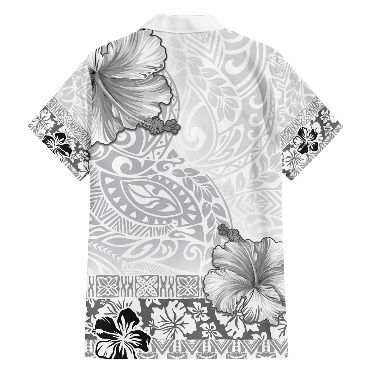 Hawaii Hibiscus With White Polynesian Pattern Family Matching Puletasi and Hawaiian Shirt LT05 - Polynesian Pride