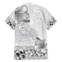 Hawaii Hibiscus With White Polynesian Pattern Family Matching Puletasi and Hawaiian Shirt LT05 - Polynesian Pride