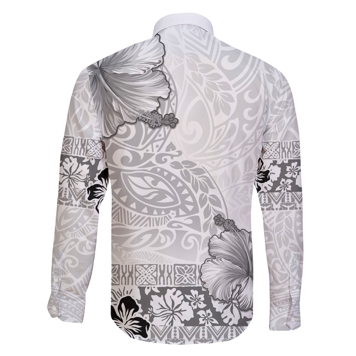 Hawaii Hibiscus With White Polynesian Pattern Family Matching Puletasi and Hawaiian Shirt LT05 - Polynesian Pride