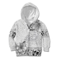 Hawaii Hibiscus With White Polynesian Pattern Kid Hoodie