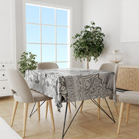 Hawaii Hibiscus With White Polynesian Pattern Tablecloth