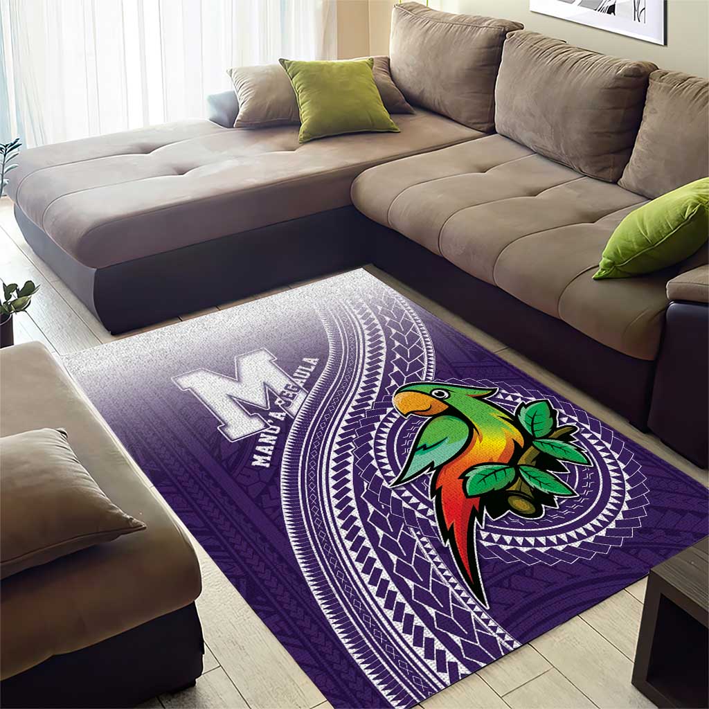 Manua High School Area Rug Polynesian Tribal Pattern