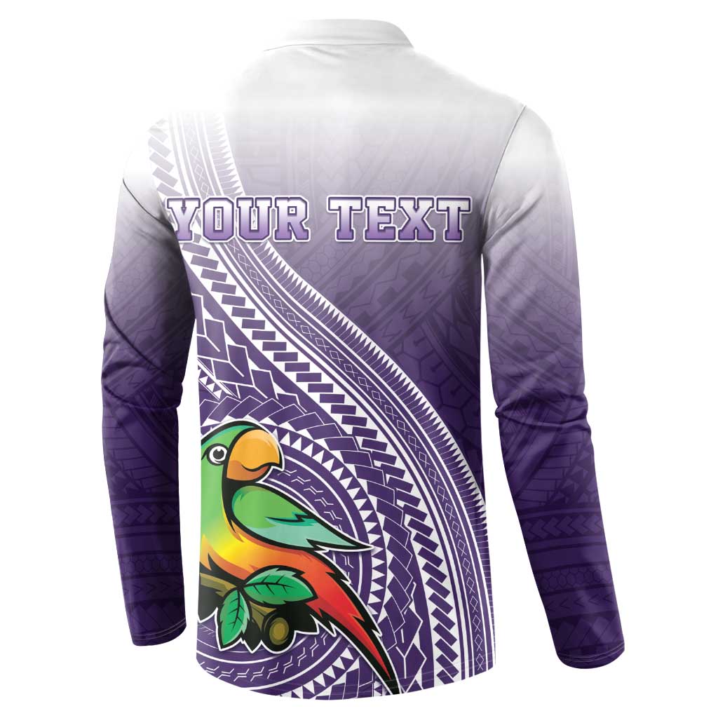 Personalized Manua High School Button Sweatshirt Polynesian Tribal Pattern