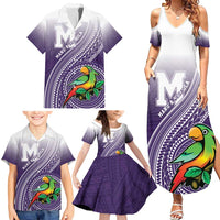 Personalized Manua High School Family Matching Summer Maxi Dress and Hawaiian Shirt Polynesian Tribal Pattern