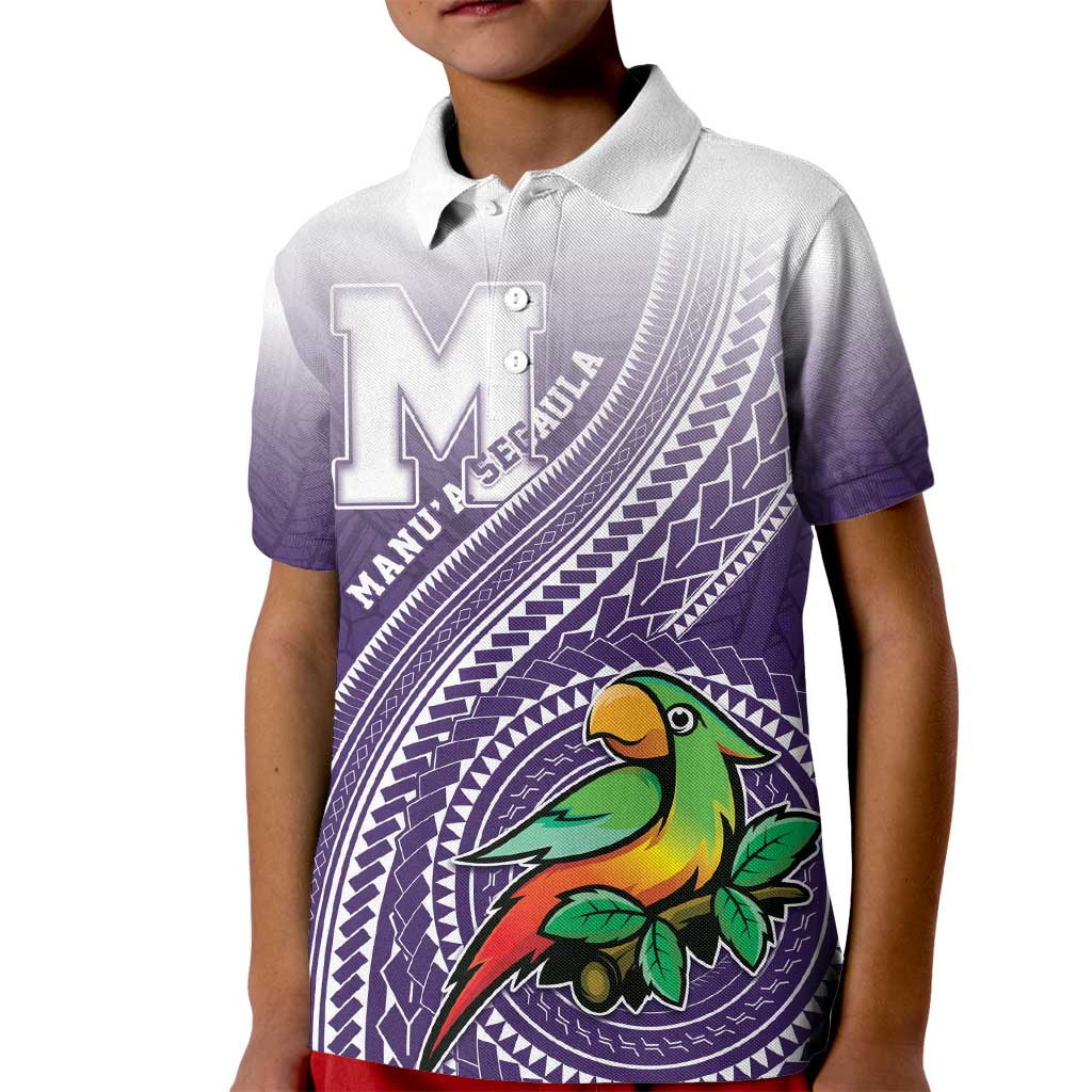 Personalized Manua High School Kid Polo Shirt Polynesian Tribal Pattern