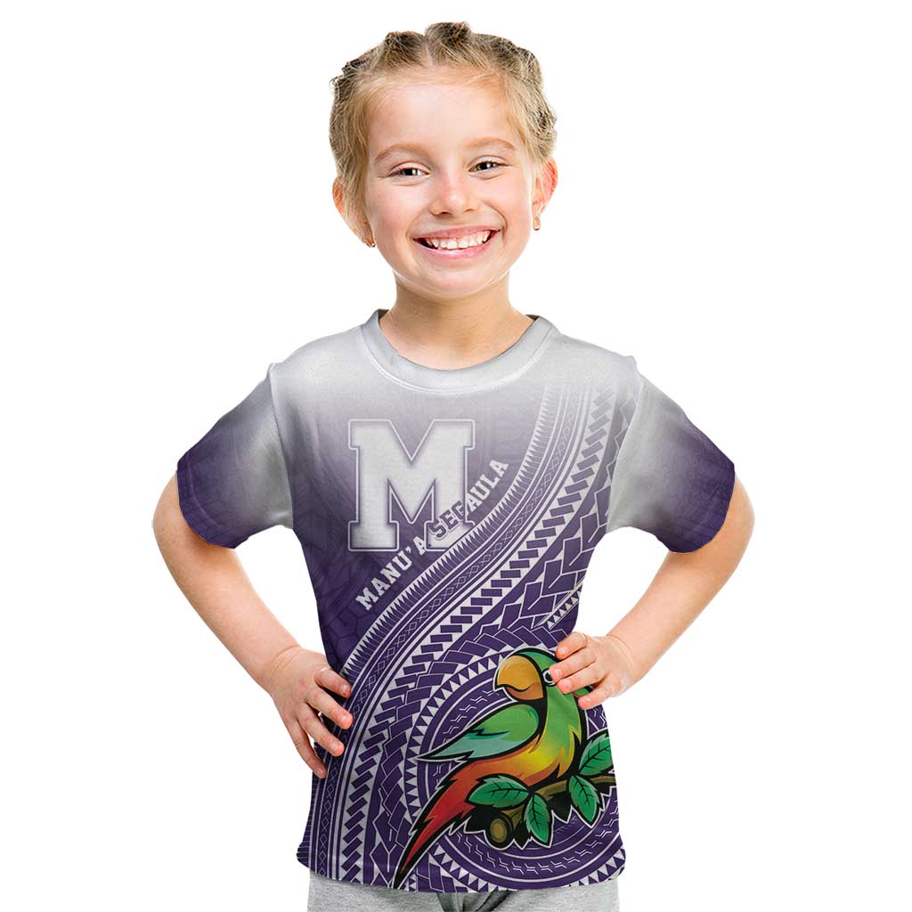 Personalized Manua High School Kid T Shirt Polynesian Tribal Pattern