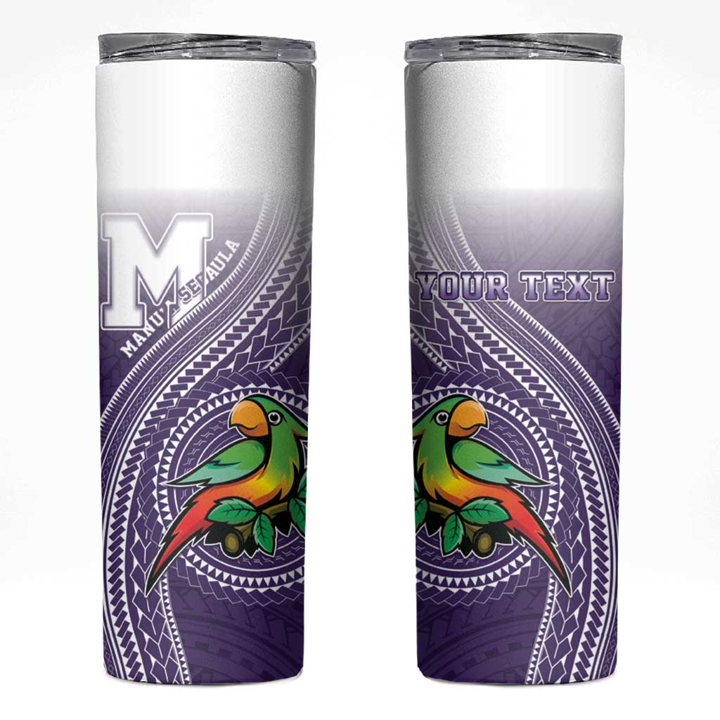 Personalized Manua High School Skinny Tumbler Polynesian Tribal Pattern