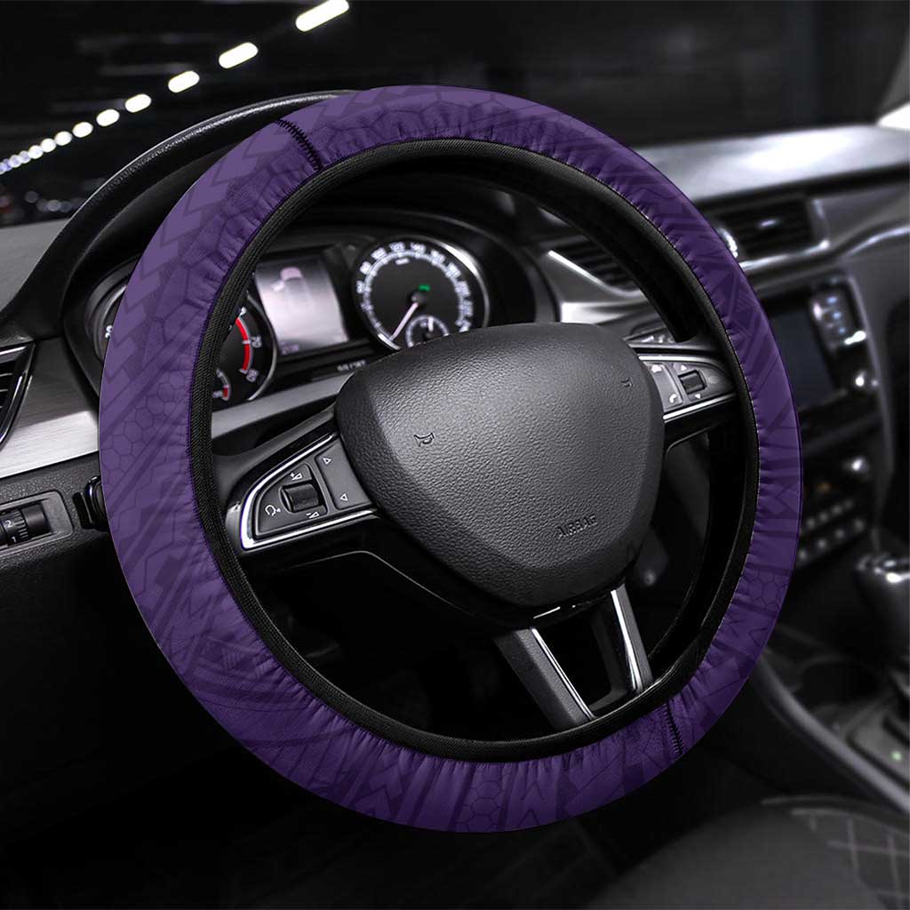 Manua High School Steering Wheel Cover Polynesian Tribal Pattern