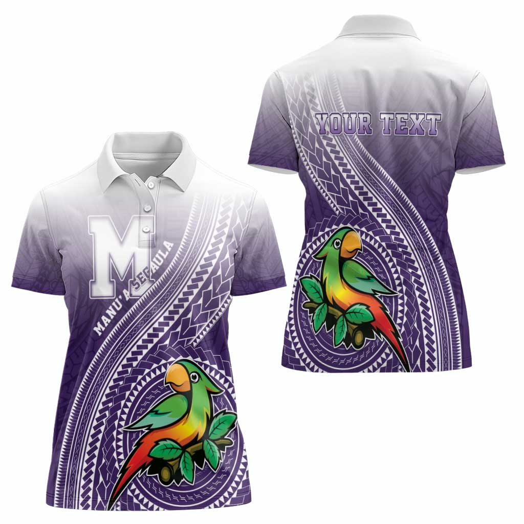 Personalized Manua High School Women Polo Shirt Polynesian Tribal Pattern