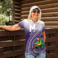 Personalized Manua High School Women Polo Shirt Polynesian Tribal Pattern