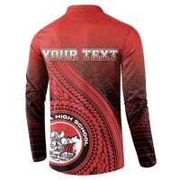 Personalized Fagaitua High School Button Sweatshirt Polynesian Tribal Pattern