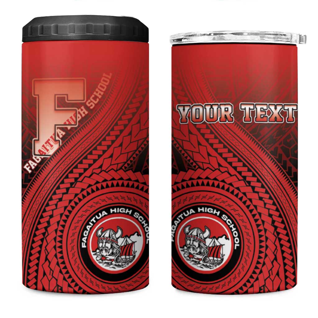 Personalized Fagaitua High School 4 in 1 Can Cooler Tumbler Polynesian Tribal Pattern
