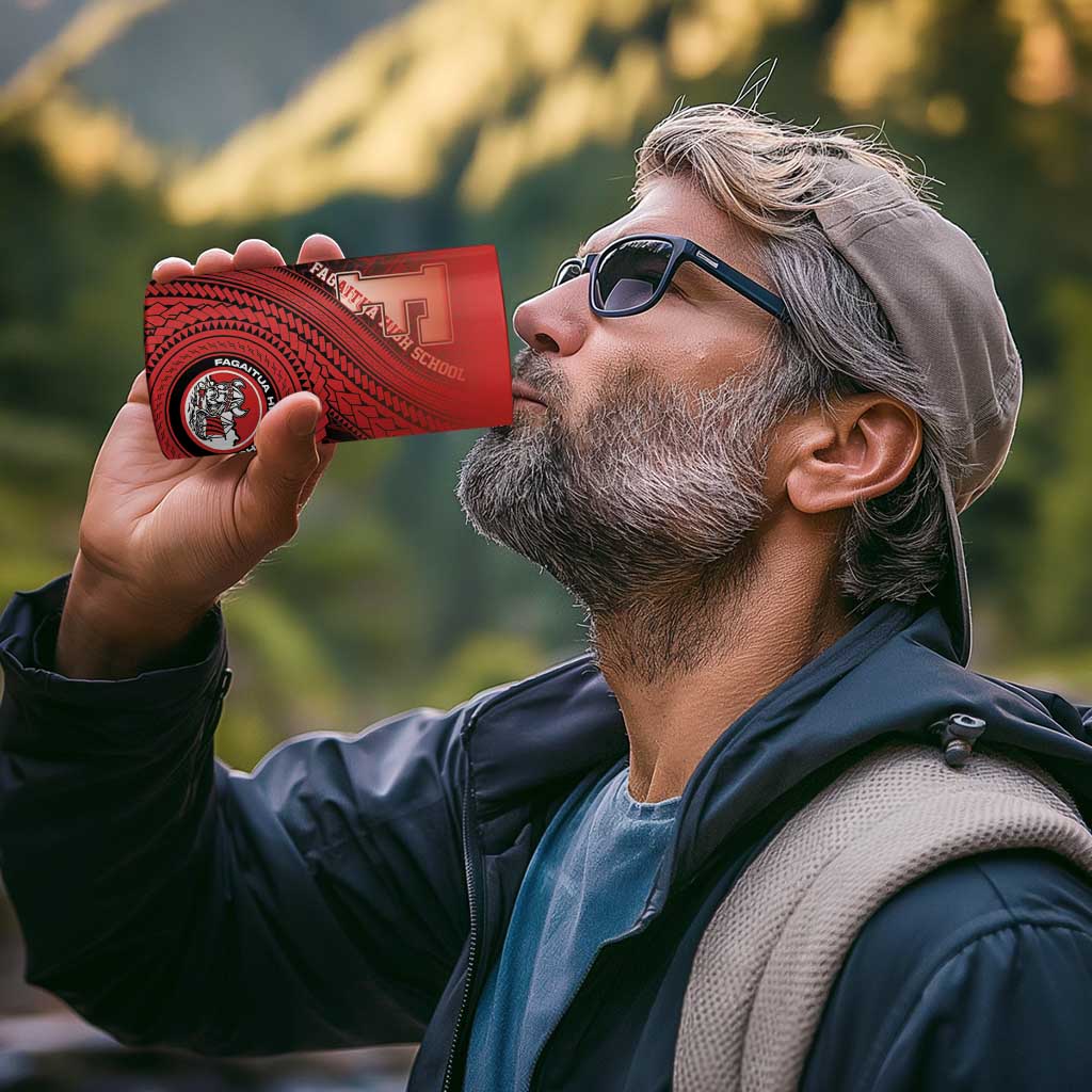 Personalized Fagaitua High School 4 in 1 Can Cooler Tumbler Polynesian Tribal Pattern