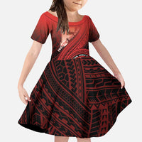 Personalized Fagaitua High School Family Matching Mermaid Dress and Hawaiian Shirt Polynesian Tribal Pattern LT05 Daughter's Dress Red - Polynesian Pride