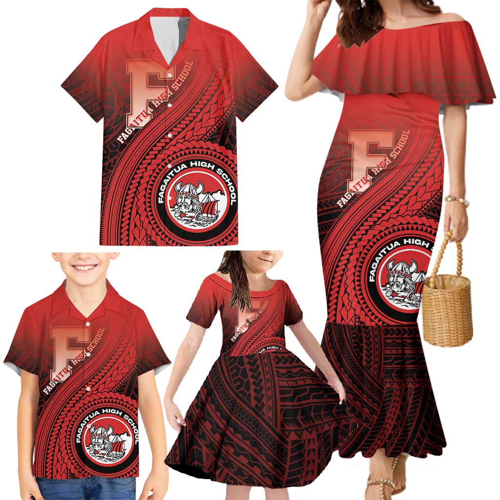 Personalized Fagaitua High School Family Matching Mermaid Dress and Hawaiian Shirt Polynesian Tribal Pattern LT05 - Polynesian Pride