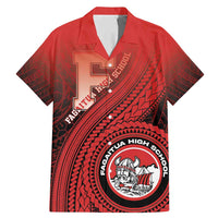 Personalized Fagaitua High School Family Matching Mermaid Dress and Hawaiian Shirt Polynesian Tribal Pattern LT05 Dad's Shirt - Short Sleeve Red - Polynesian Pride