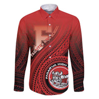 Personalized Fagaitua High School Family Matching Off Shoulder Short Dress and Hawaiian Shirt Polynesian Tribal Pattern