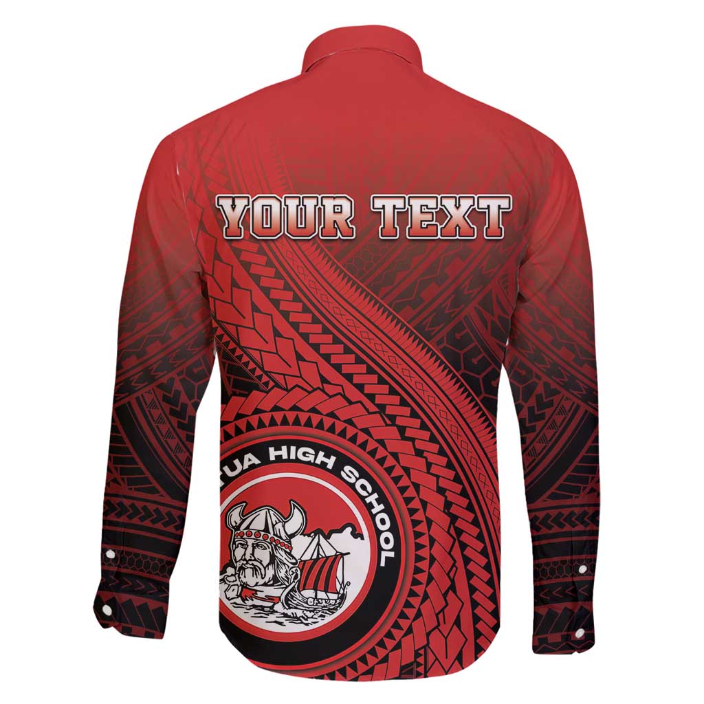 Personalized Fagaitua High School Family Matching Off Shoulder Short Dress and Hawaiian Shirt Polynesian Tribal Pattern